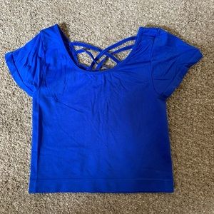 ALMOST BRAND NEW! Junior’s BLUE Crop Top. One Size Fits All!